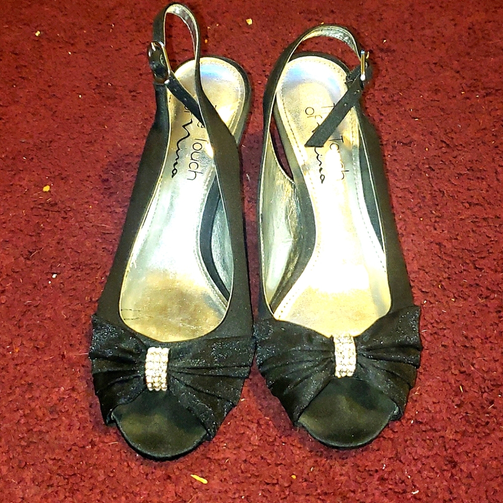 Black open toed heels